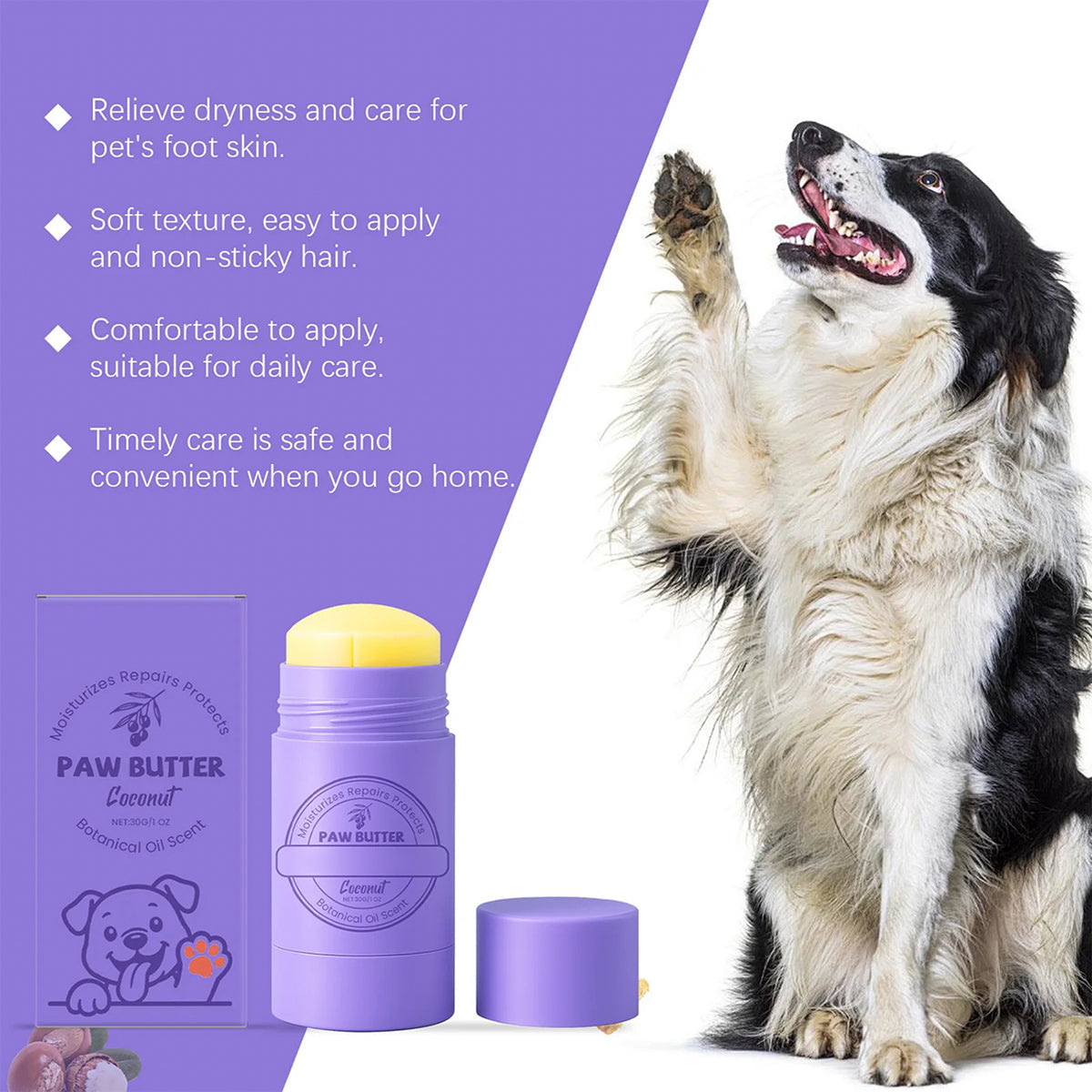DeaEllant Dog Paw Balm All-Natural Organic Moisturizer for Dry Cracked Paws