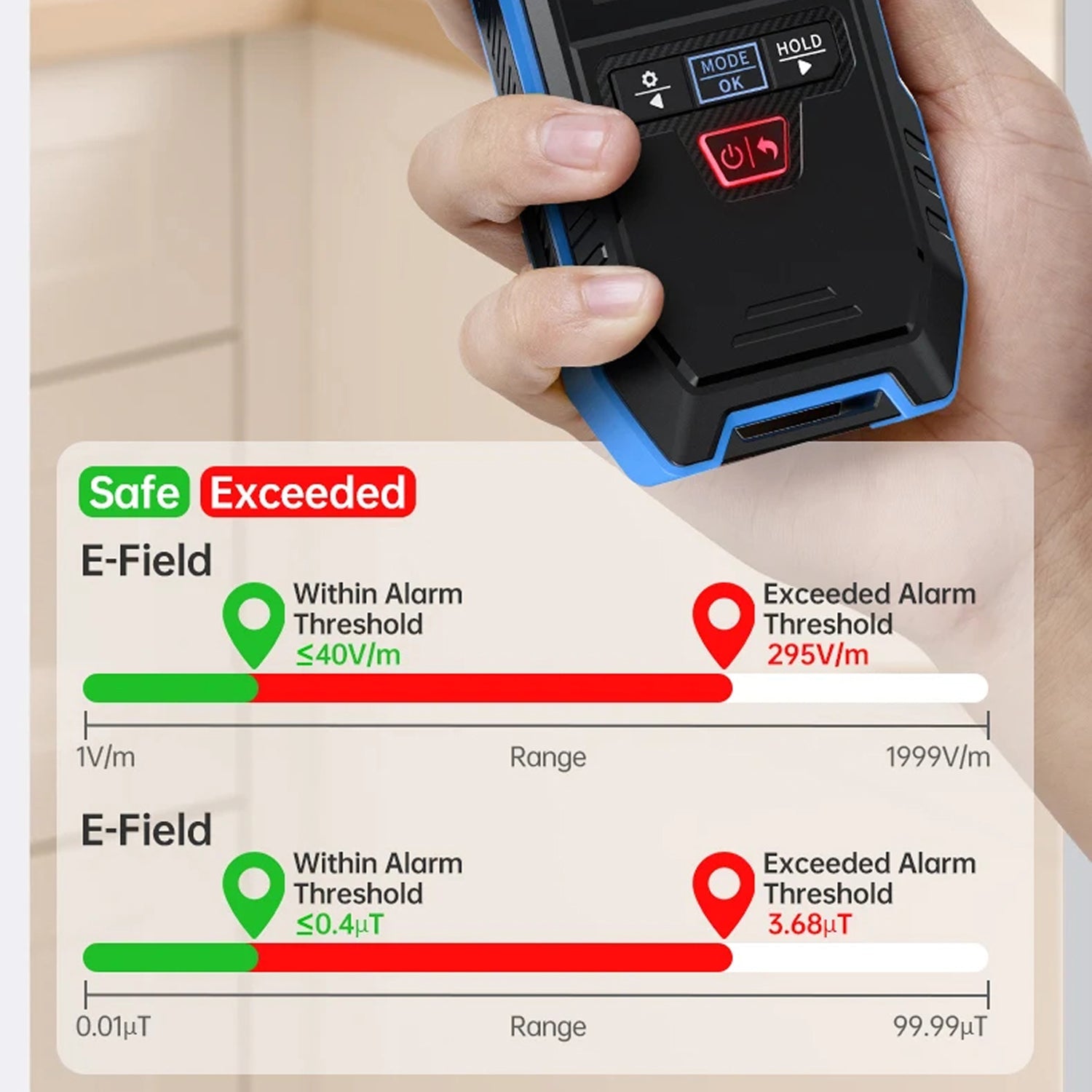 DetexMifi EMF Detector 3-in-1 0.01μT Precision 2.4