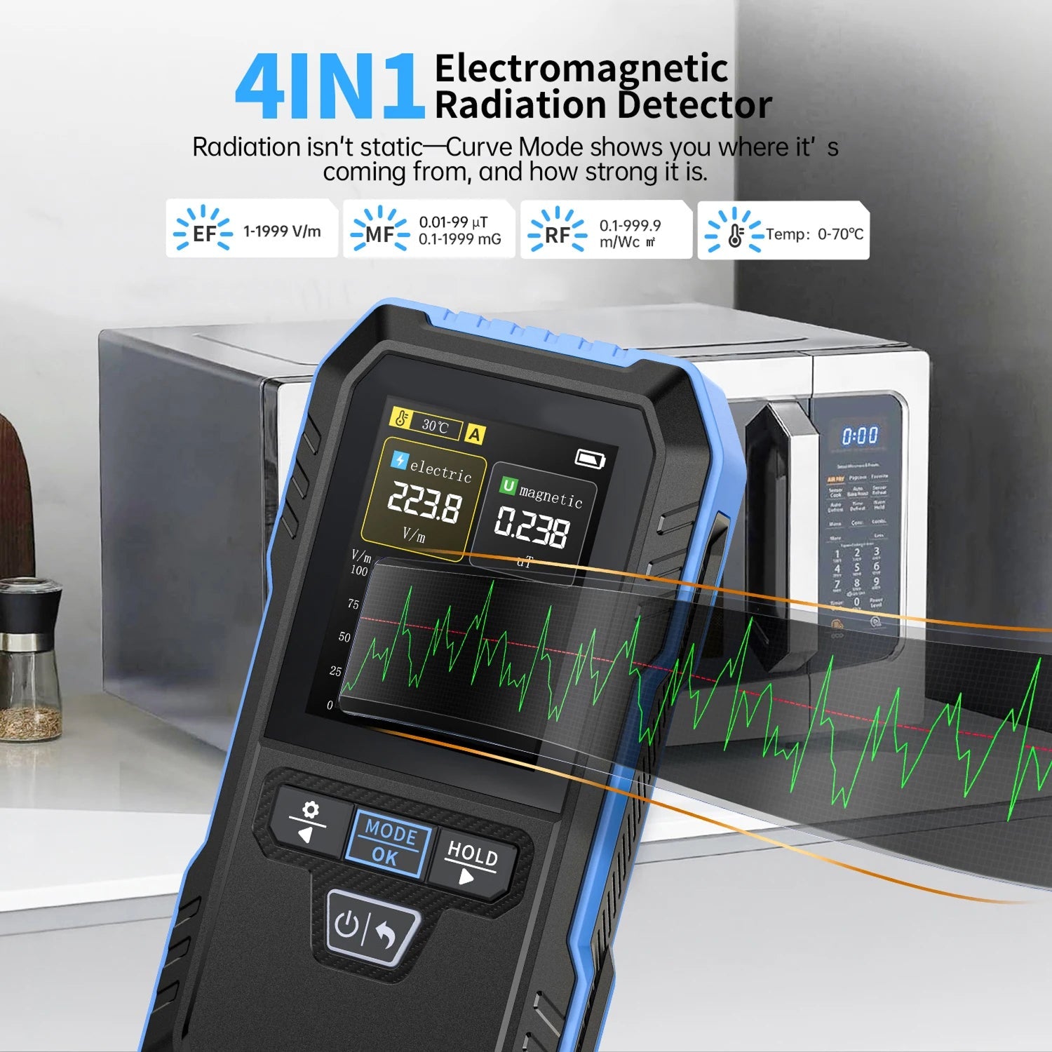 DetexMifi EMF Detector 3-in-1 0.01μT Precision 2.4