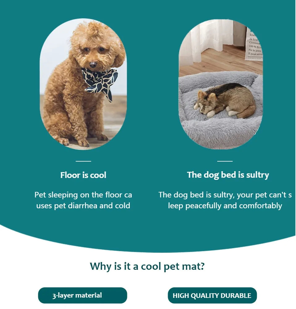 DovixMati Dog Cooling Mat Ice-Silk Technology Washable Pet Pad for Large & Small Breeds