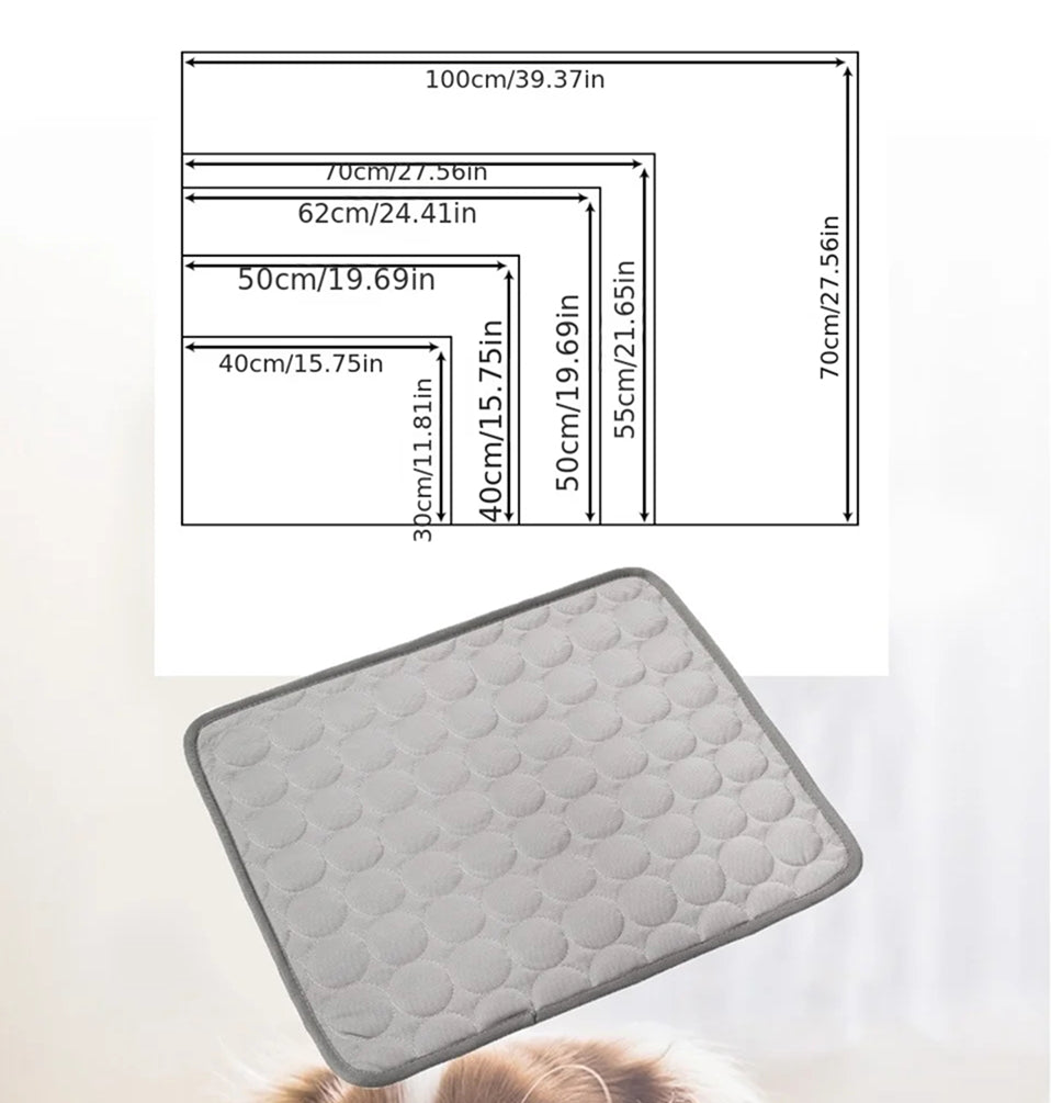 DovixMati Dog Cooling Mat Ice-Silk Technology Washable Pet Pad for Large & Small Breeds