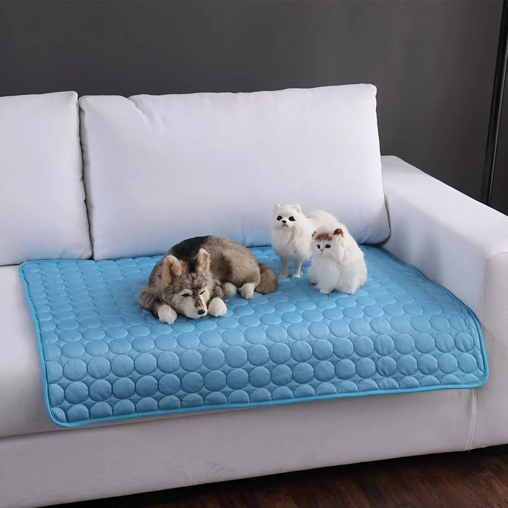 DovixMati Dog Cooling Mat Ice-Silk Technology Washable Pet Pad for Large & Small Breeds