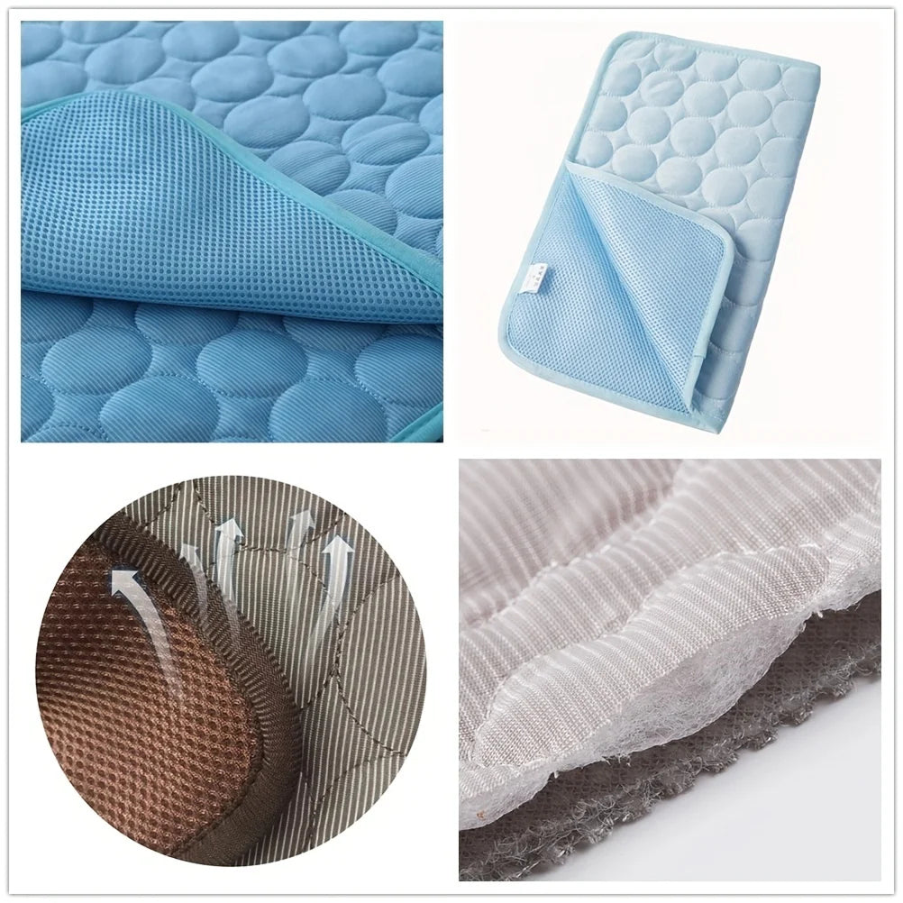 DovixMati Dog Cooling Mat Ice-Silk Technology Washable Pet Pad for Large & Small Breeds
