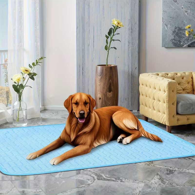 DovixMati Dog Cooling Mat Ice-Silk Technology Washable Pet Pad for Large & Small Breeds