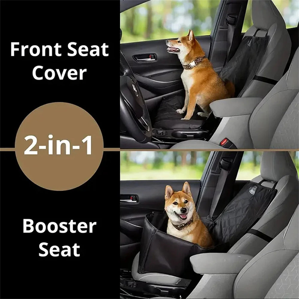 DoxCavix Dog Car Seat Cover 900D Waterproof Nylon 2-in-1 Booster Seat for Front Seats