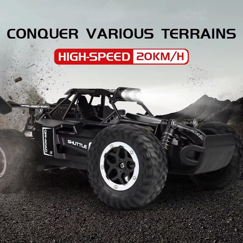 DriftXigo High-Speed RC Car 20km/h with Independent Metal Shock Absorbers, 2.4GHz Anti-Interference and LED Searchlights