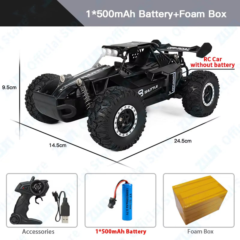 DriftXigo High-Speed RC Car 20km/h with Independent Metal Shock Absorbers, 2.4GHz Anti-Interference and LED Searchlights