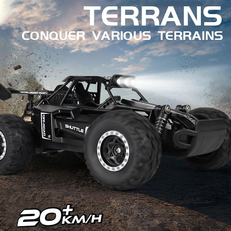 DriftXigo High-Speed RC Car 20km/h with Independent Metal Shock Absorbers, 2.4GHz Anti-Interference and LED Searchlights