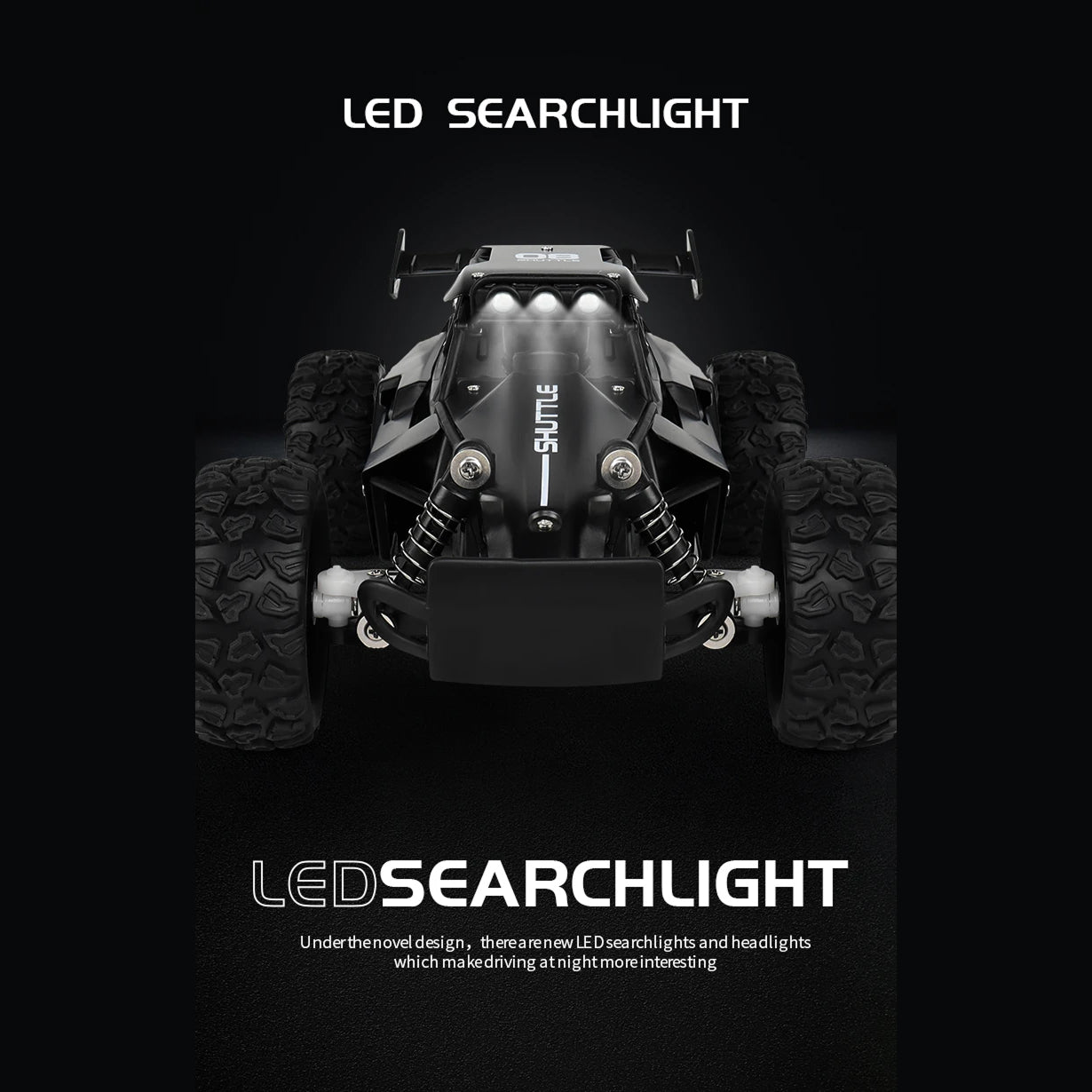 DriftXigo High-Speed RC Car 20km/h with Independent Metal Shock Absorbers, 2.4GHz Anti-Interference and LED Searchlights