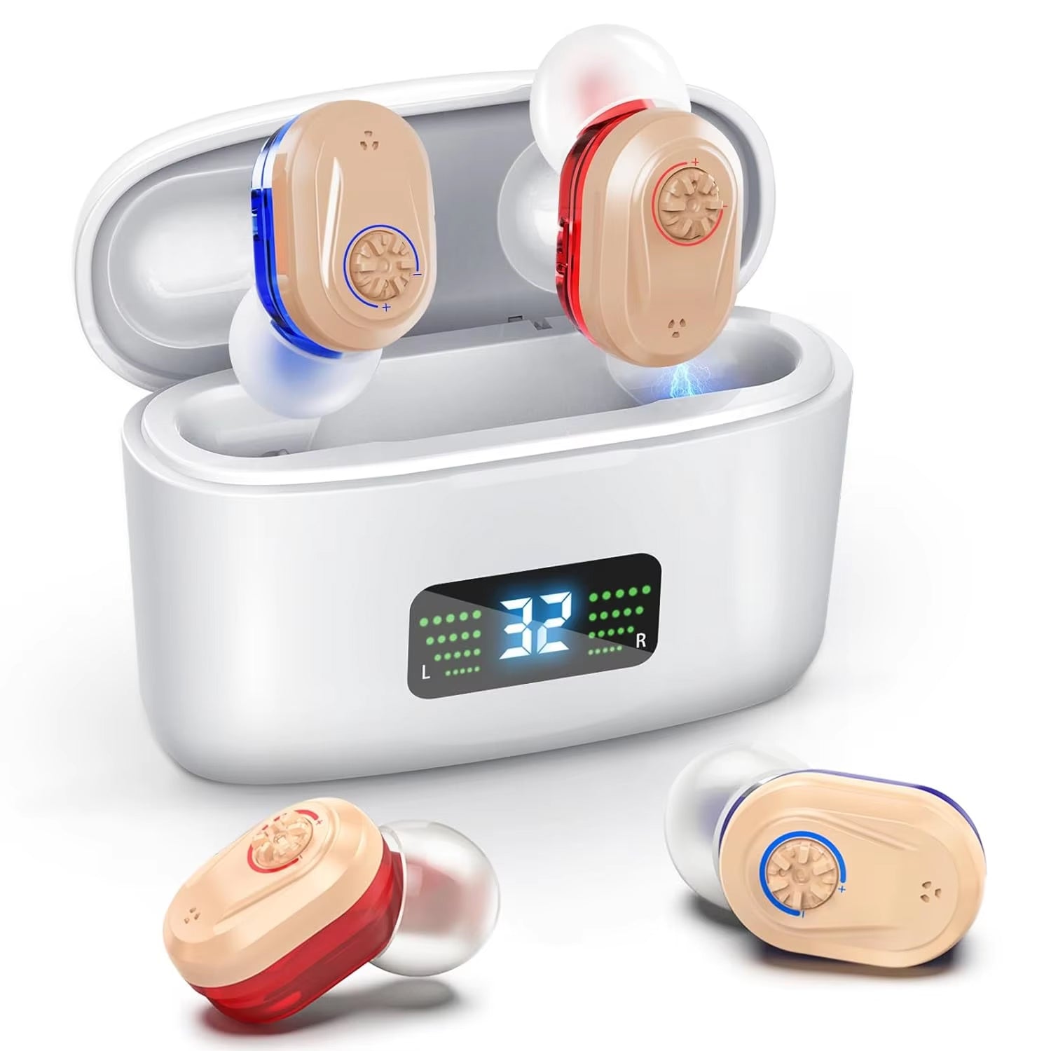 WelliTrue Digital Hearing Aids for Seniors 30dB Noise Reduction 240H Total Battery