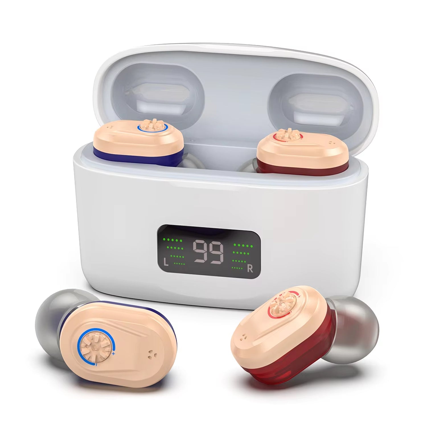 WelliTrue Digital Hearing Aids for Seniors 30dB Noise Reduction 240H Total Battery