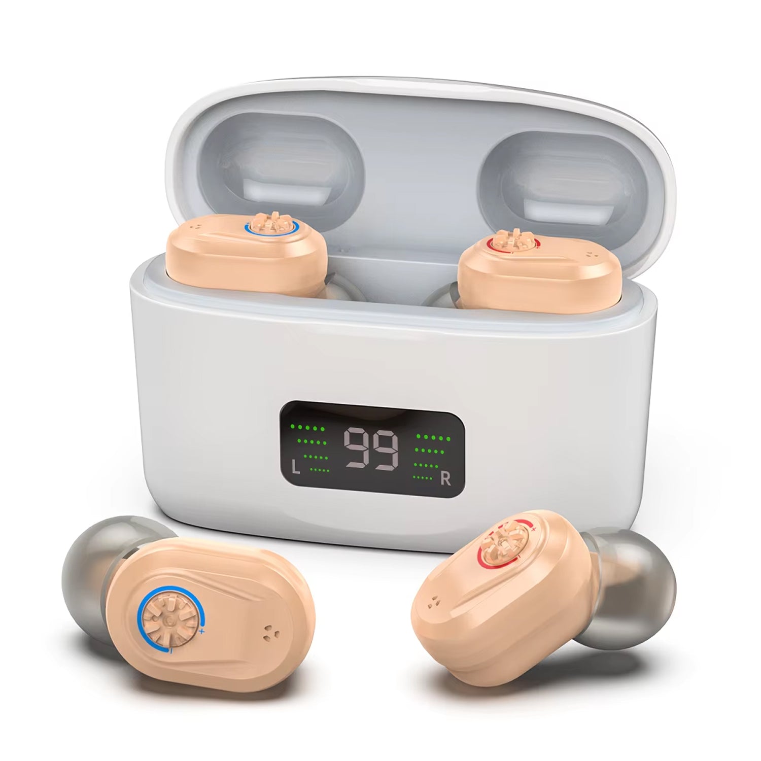 WelliTrue Digital Hearing Aids for Seniors 30dB Noise Reduction 240H Total Battery