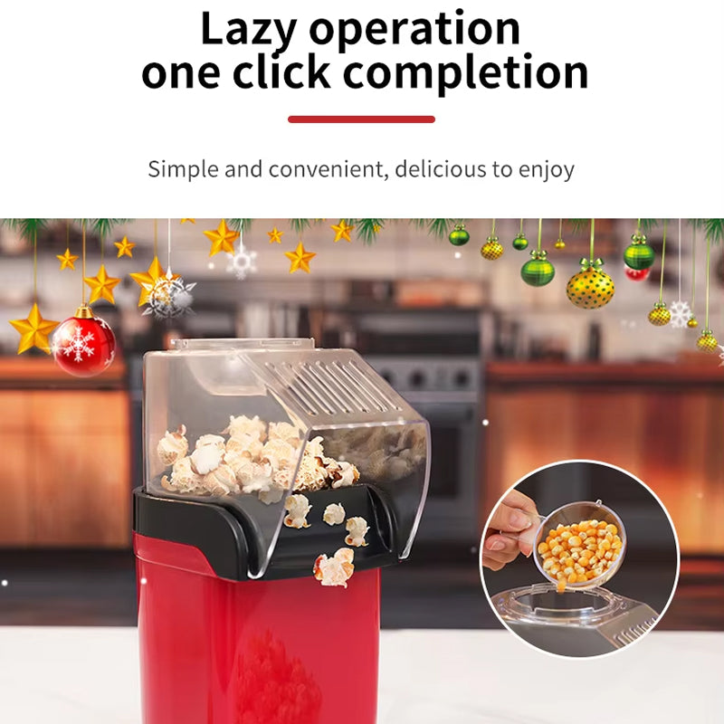 EaziCrisp Hot Air Popcorn Popper - 99% High Efficiency Oil-Free Popcorn Maker, Under 3 Minutes Fast Popping