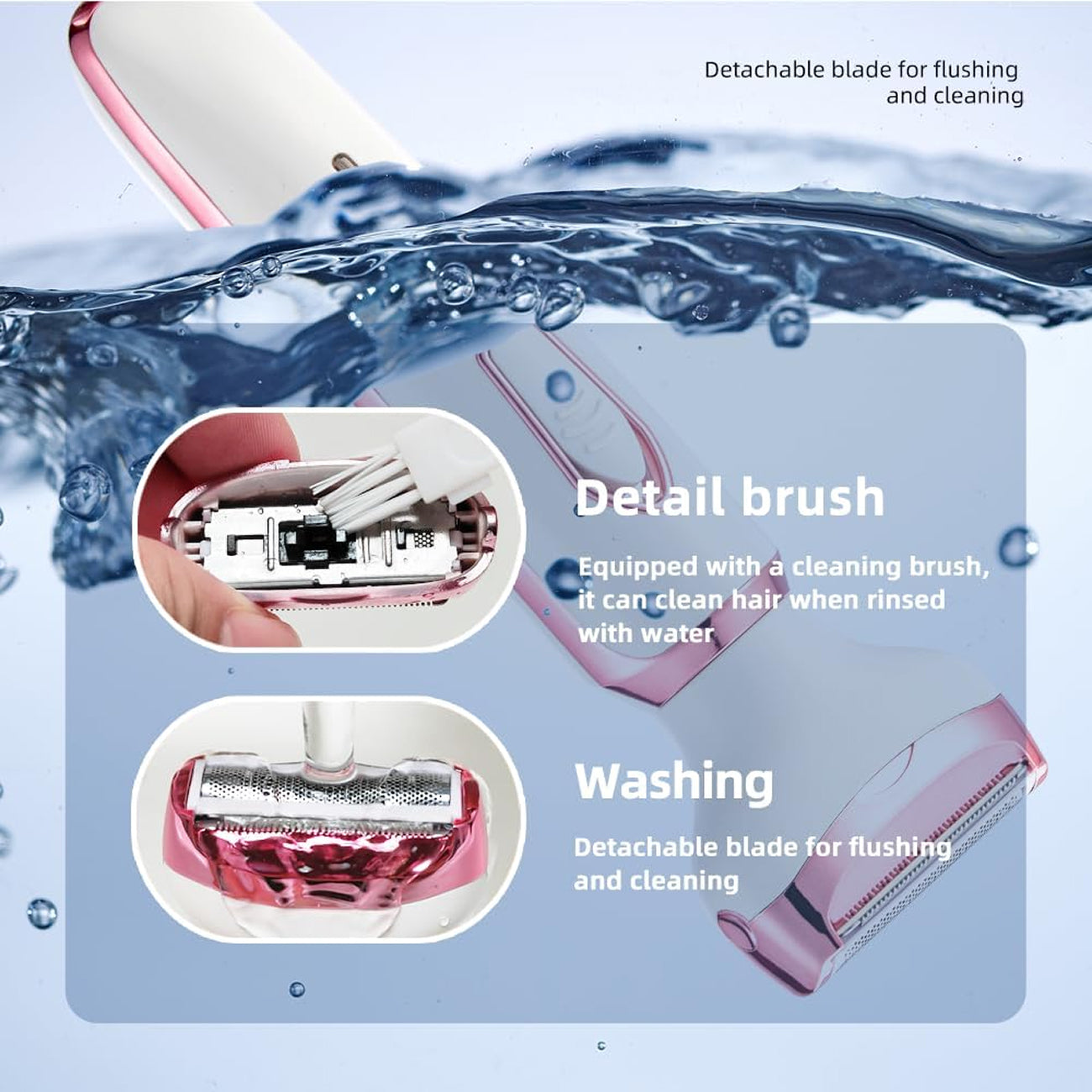 ElixMise 4-in-1 Waterproof Electric Razor for Women with 3-Blade Precision System, Sensitive Skin Tech and USB Rechargeable Base