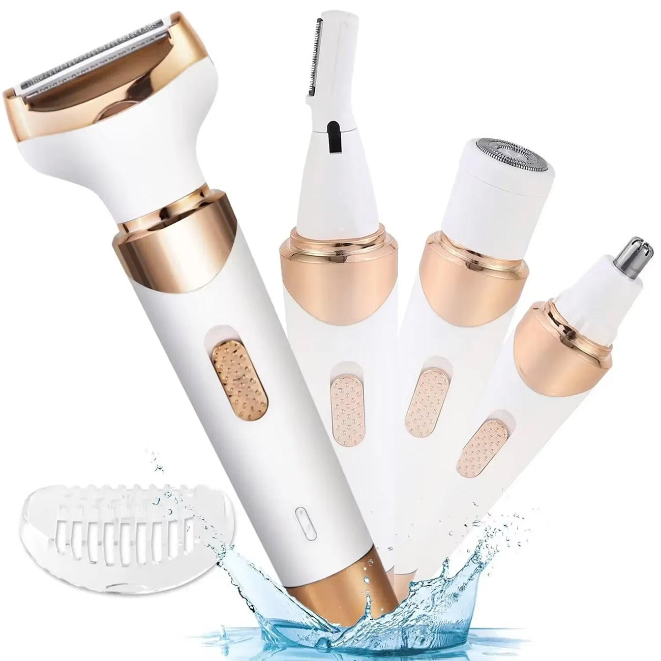 ElixMise 4-in-1 Waterproof Electric Razor for Women with 3-Blade Precision System, Sensitive Skin Tech and USB Rechargeable Base