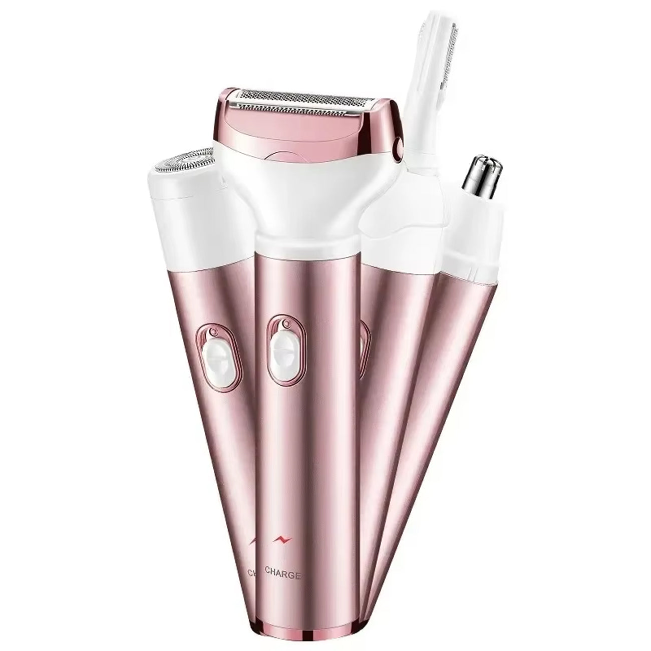 ElixMise 4-in-1 Waterproof Electric Razor for Women with 3-Blade Precision System, Sensitive Skin Tech and USB Rechargeable Base