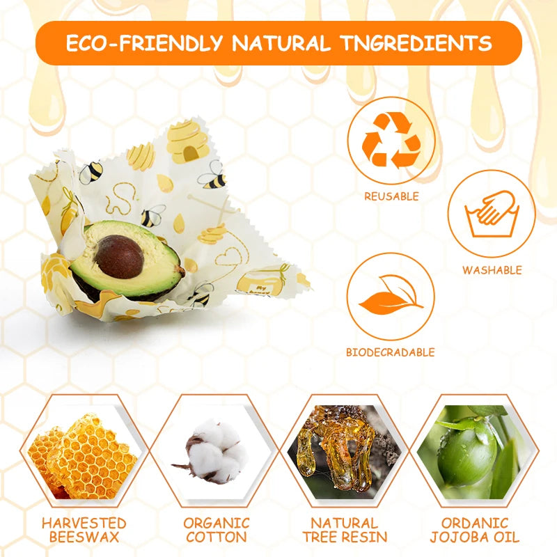 EmberFere Beeswax Wrap, Reusable Sustainable Food Storage Wrappers