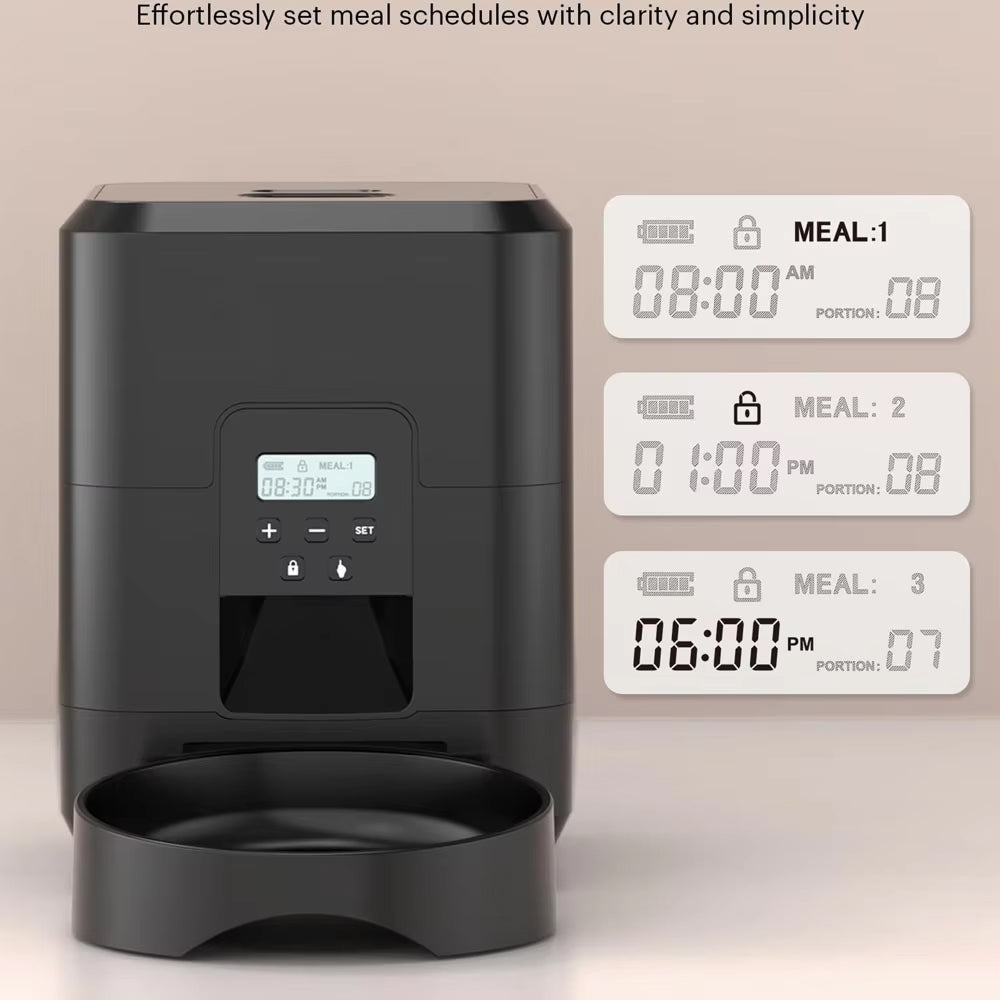 BostFoni Smart Automatic Cat Feeder with 10 Daily Meal Schedules, App Notifications and Anti-Jam Rotor System