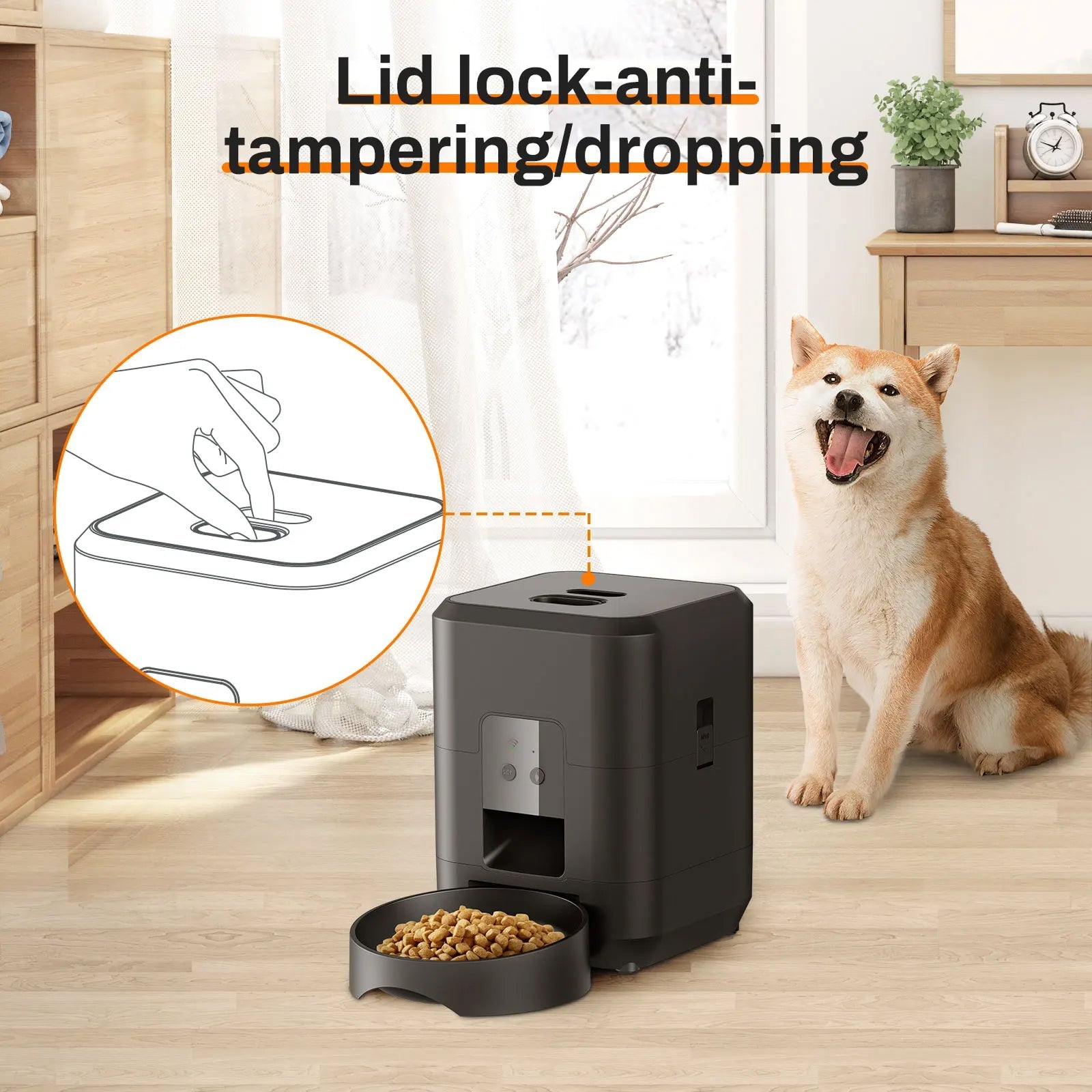 BostFoni Smart Automatic Cat Feeder with 10 Daily Meal Schedules, App Notifications and Anti-Jam Rotor System