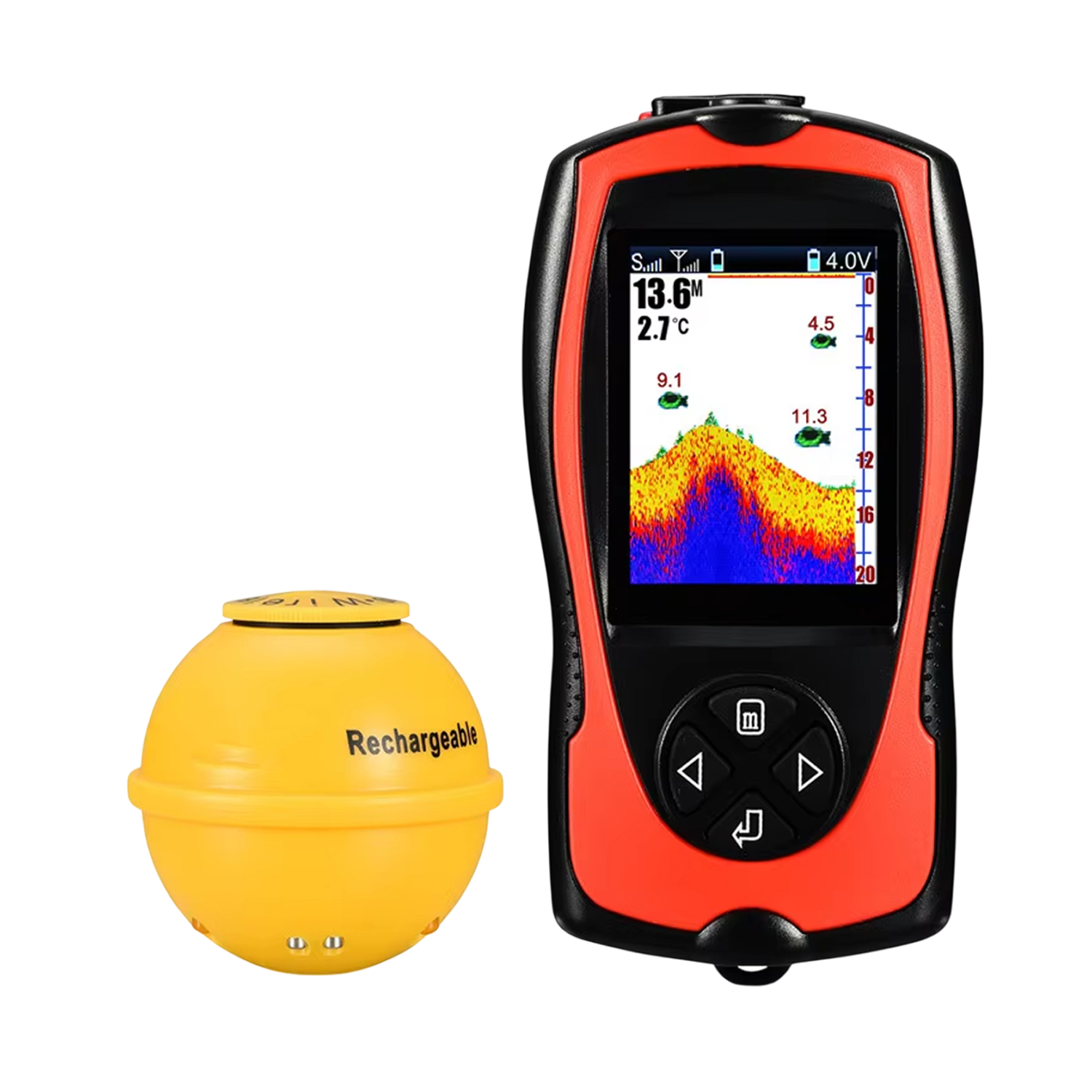 Wireless Fish Finder Portable Sonar 150m Range 2.4 TFT Color Display