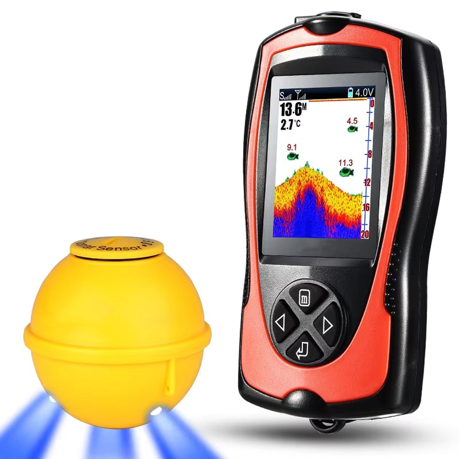 Wireless Fish Finder Portable Sonar 150m Range 2.4 TFT Color Display