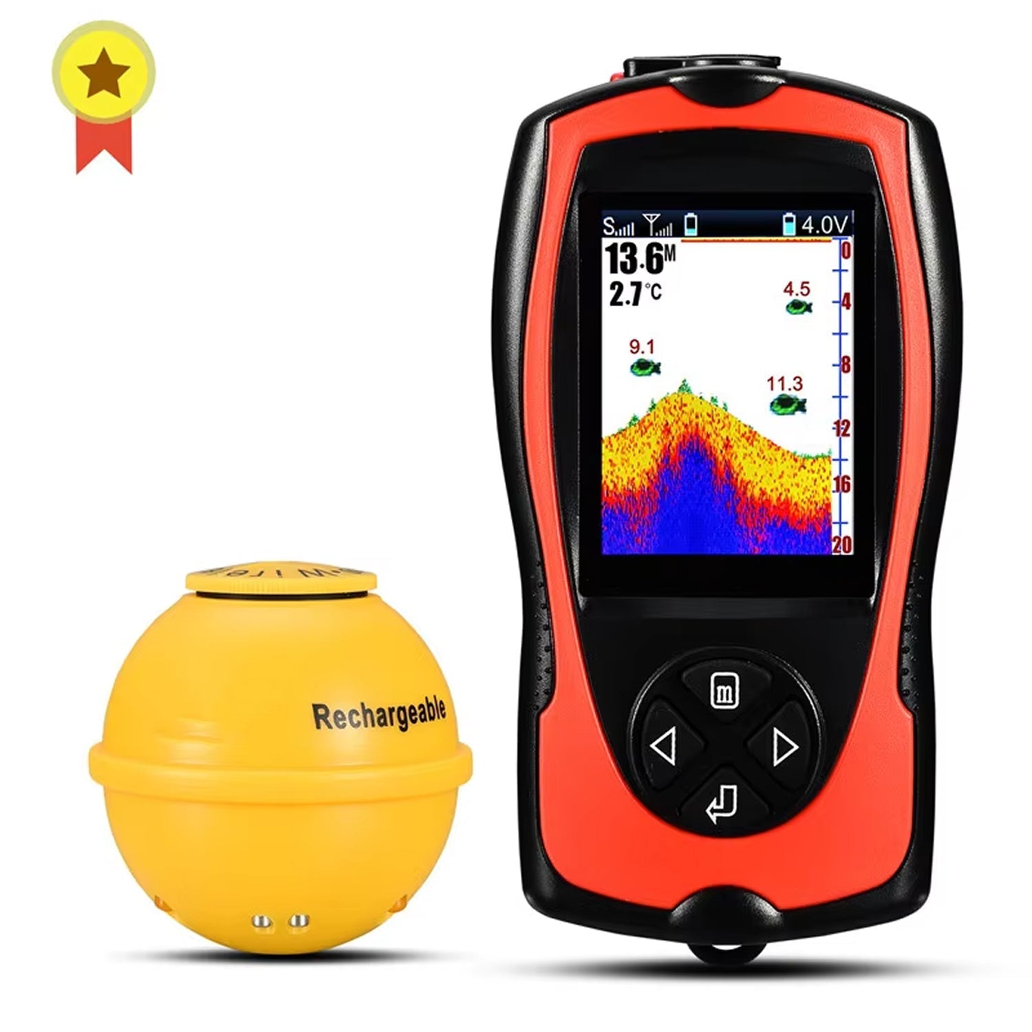 Wireless Fish Finder Portable Sonar 150m Range 2.4 TFT Color Display