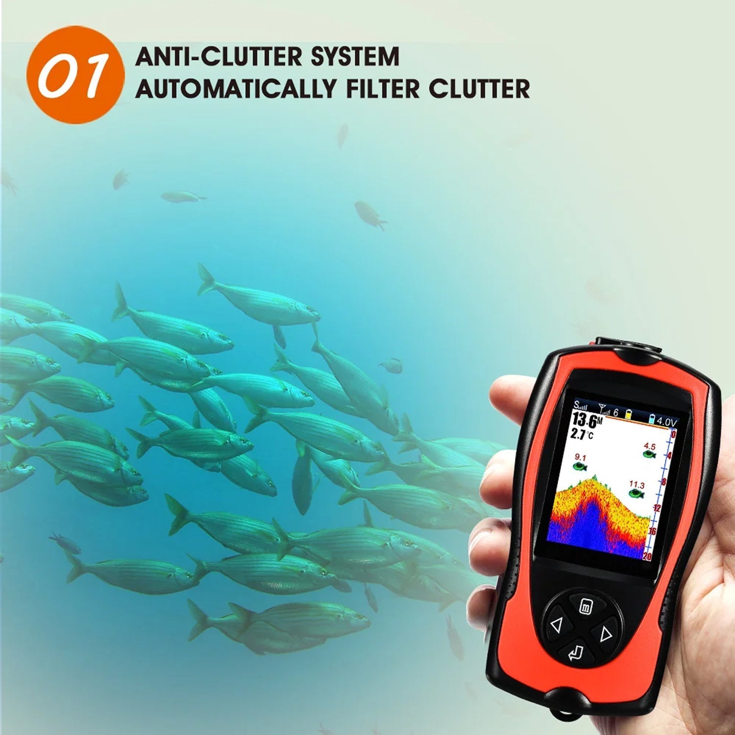 Wireless Fish Finder Portable Sonar 150m Range 2.4 TFT Color Display