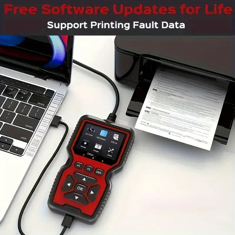 FixPolax OBD2 Scanner Professional - 35,901 DTC Library, Advanced Mode 6 & 8 Diagnostics, Battery Tester, and Lifetime Free Updates