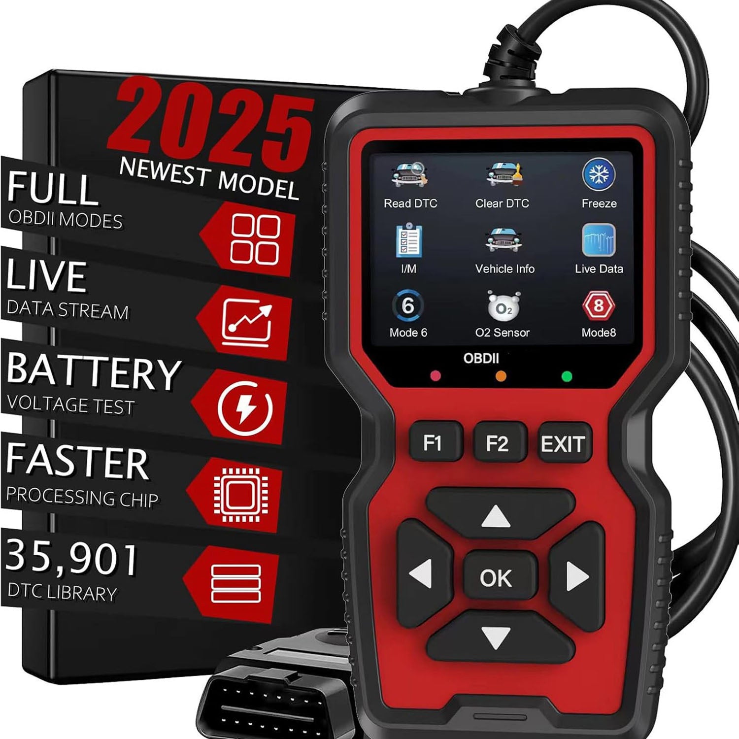 FixPolax OBD2 Scanner Professional - 35,901 DTC Library, Advanced Mode 6 & 8 Diagnostics, Battery Tester, and Lifetime Free Updates