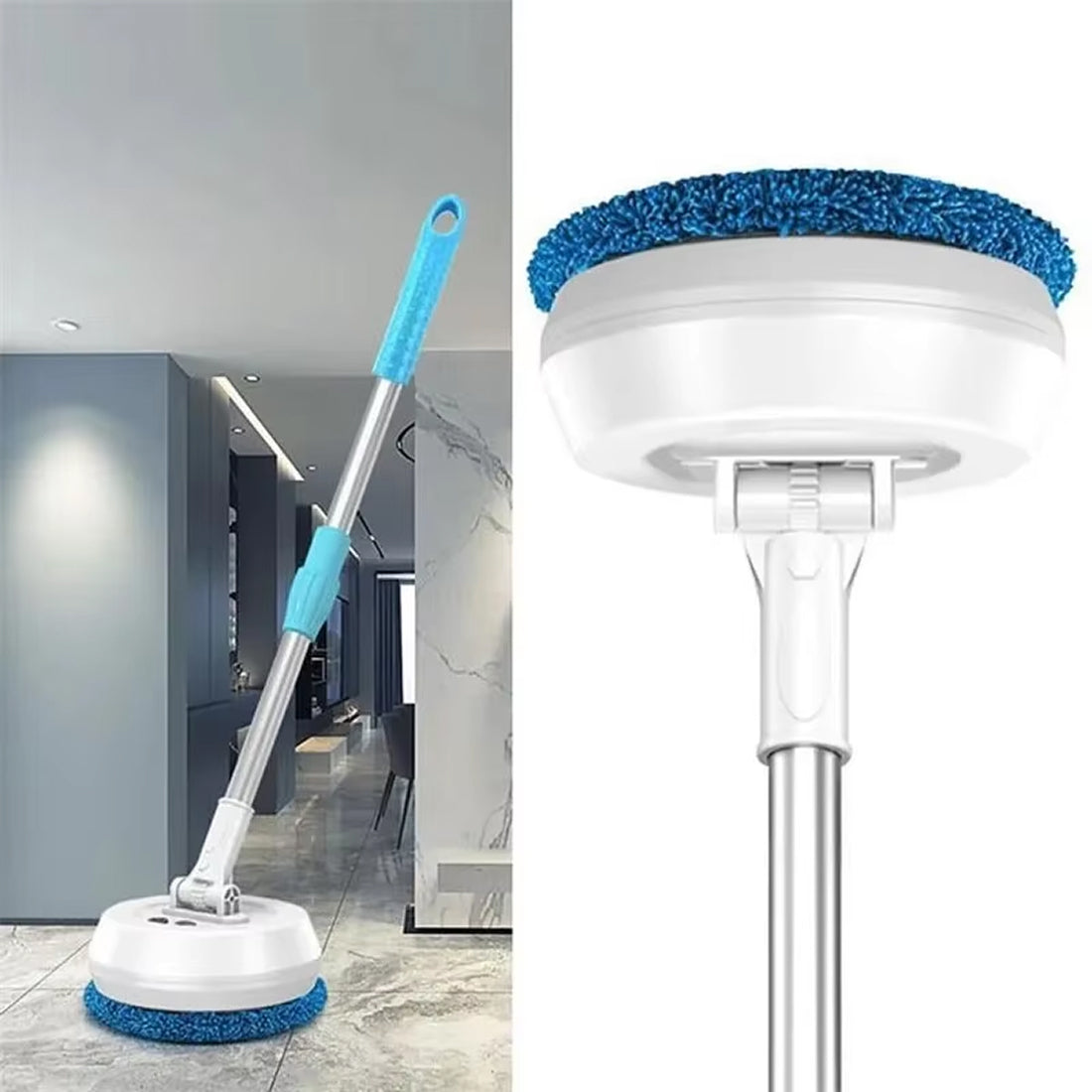 FlasiWipe Cordless Electric Mop - 2-in-1 Wet & Dry Cleaning with 3-Meter Telescopic Rod, High-Reach Window & Floor Scrubber, USB Rechargeable