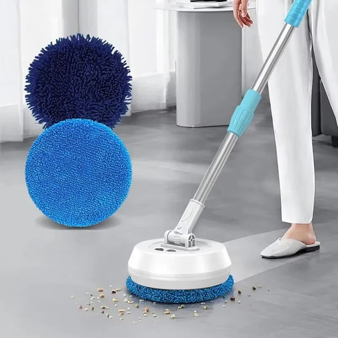 FlasiWipe Cordless Electric Mop - 2-in-1 Wet & Dry Cleaning with 3-Meter Telescopic Rod, High-Reach Window & Floor Scrubber, USB Rechargeable