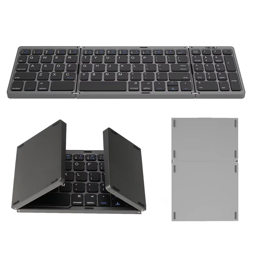 FlipiKeys 3-Fold Portable Bluetooth Keyboard with Integrated Touchpad, Multi-Device Pairing and Aircraft-Grade ABS Frame