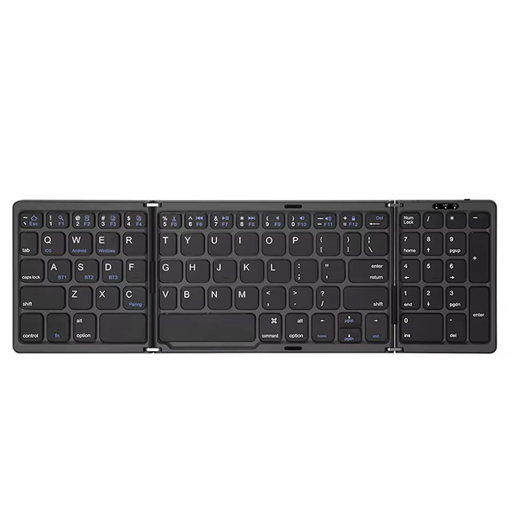 FlipiKeys 3-Fold Portable Bluetooth Keyboard with Integrated Touchpad, Multi-Device Pairing and Aircraft-Grade ABS Frame