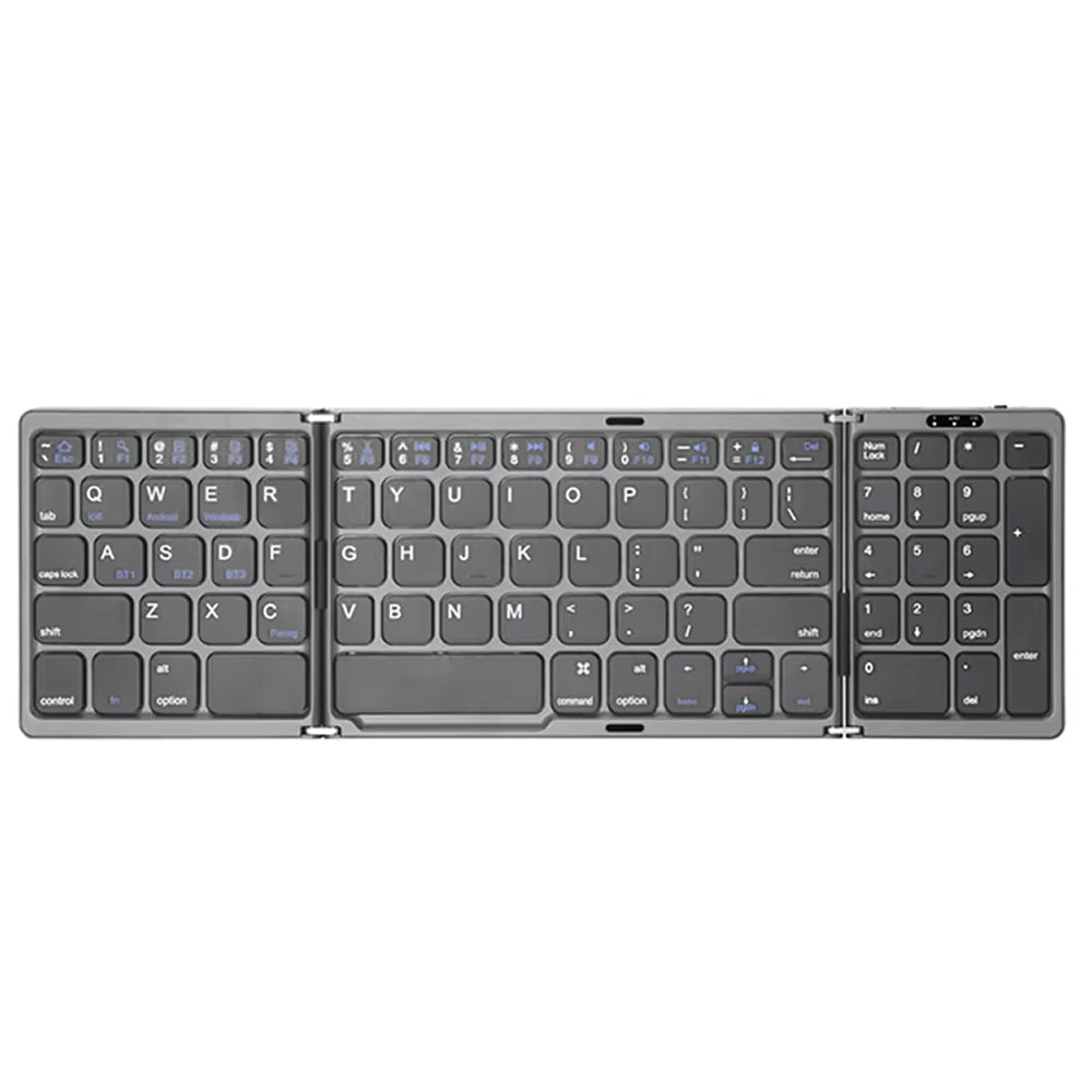FlipiKeys 3-Fold Portable Bluetooth Keyboard with Integrated Touchpad, Multi-Device Pairing and Aircraft-Grade ABS Frame