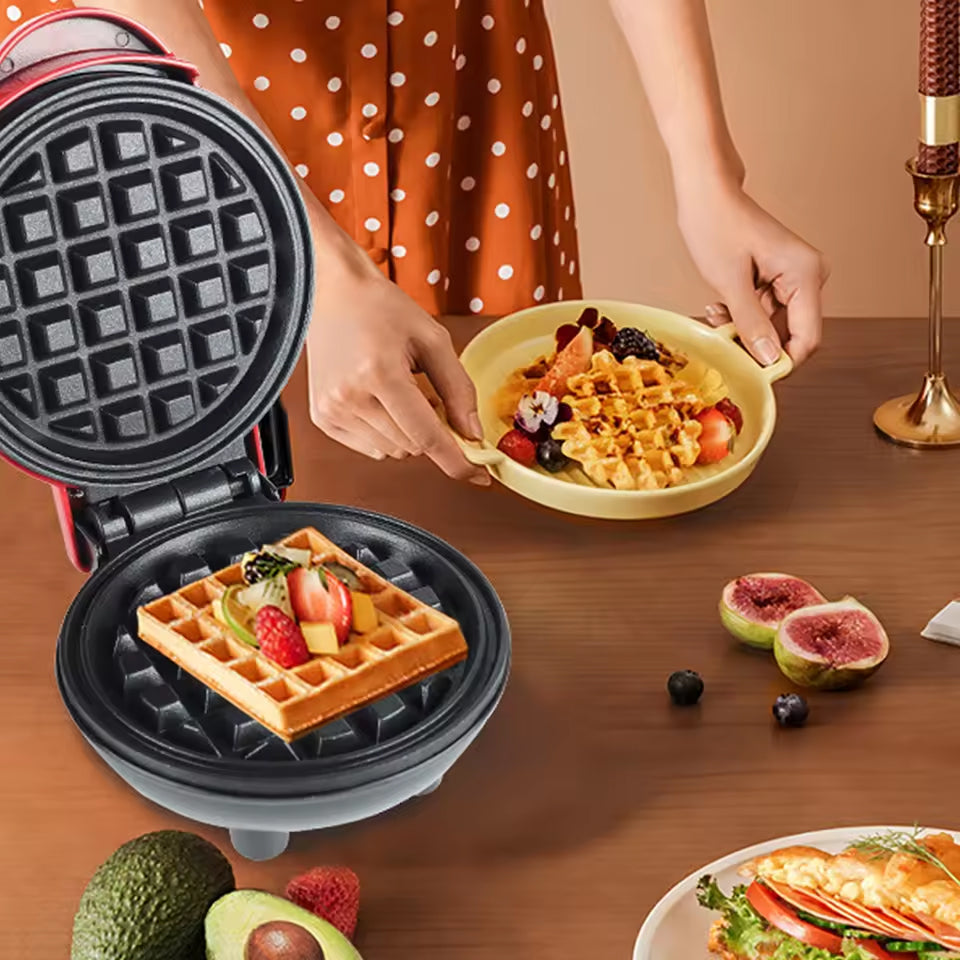 FoldYumi 350W Compact Waffle Maker with PFOA-Free Non-Stick Surface, 60-Second Cleanup and Cool-Touch Safety Handle