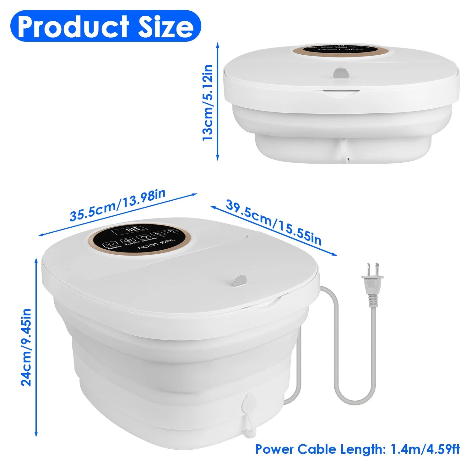 FotixBath Collapsible Foot Bath with Heat, 11L Large Capacity, PTC Rapid Heating & Remote Control for Stress Relief