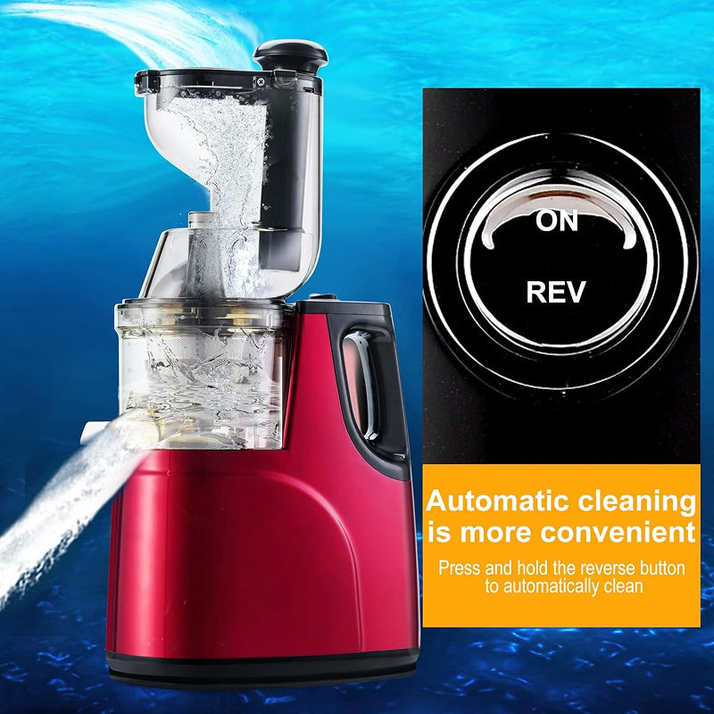 FrostyClas Cold Press Juicer 97% Yield Slow Masticating Juicer 70mm Large Feed Chute