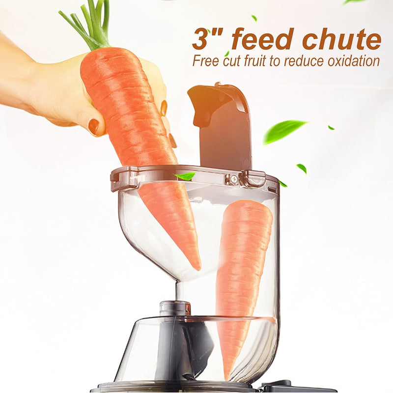 FrostyClas Cold Press Juicer 97% Yield Slow Masticating Juicer 70mm Large Feed Chute