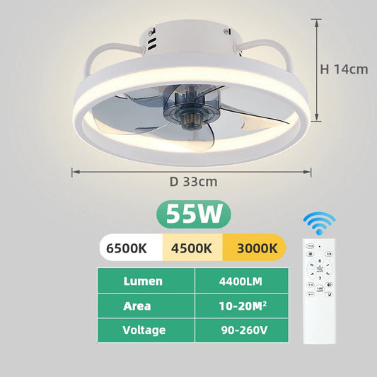 GaitMorn Ceiling Fan with Light, Dimmable LED, Remote Control, Flush Mount