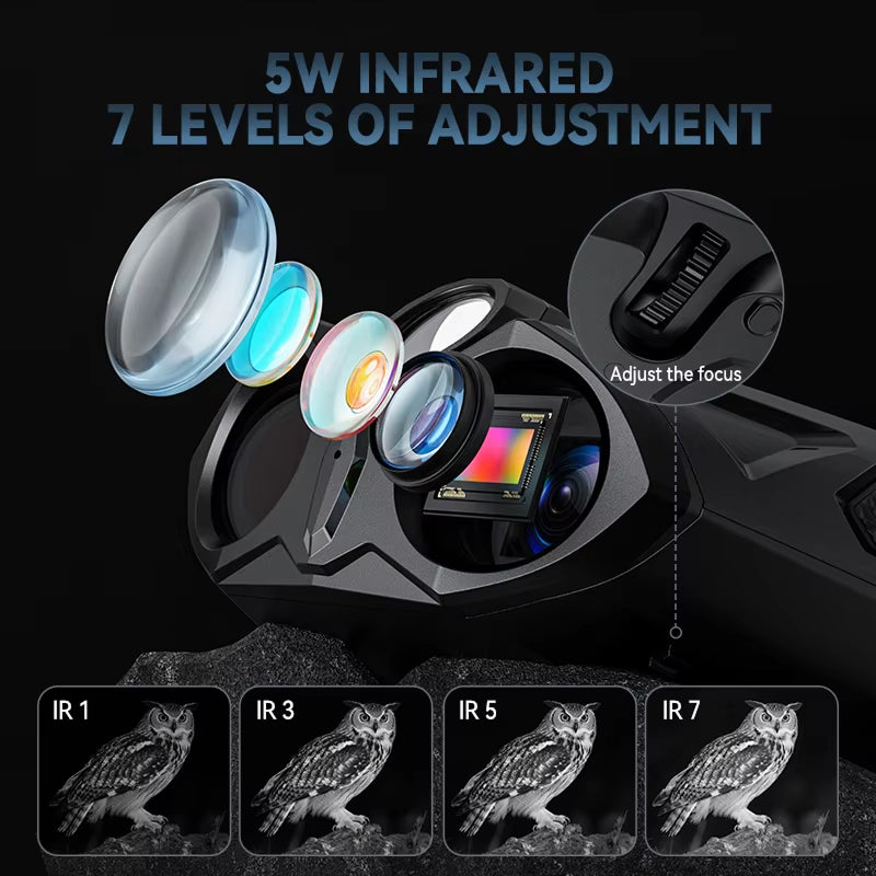GazenOwl Night Vision Goggles 800m Range 4K Photo 1080P Video 4.0in IPS Display 10x Zoom