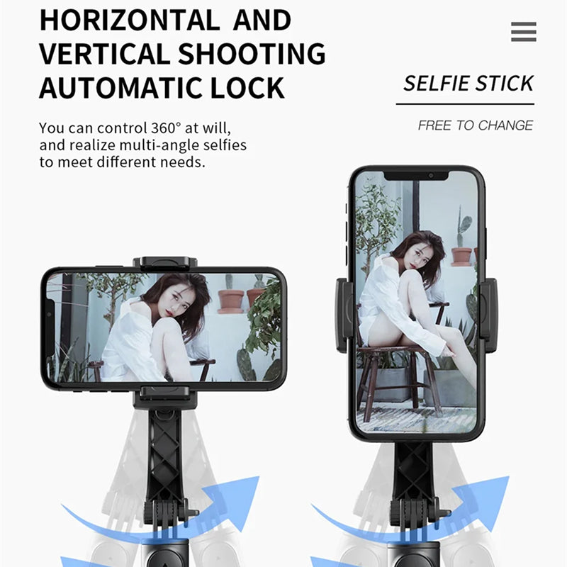 GimiLaxi Gimbal for iPhone - 200g Ultra-Lightweight Smart Anti-Shake Stabilizer with Integrated Tripod, 360° Rotation, and Bluetooth Remote