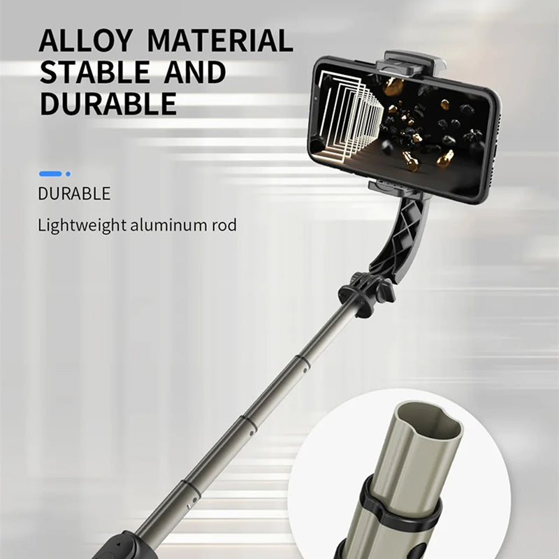 GimiLaxi Gimbal for iPhone - 200g Ultra-Lightweight Smart Anti-Shake Stabilizer with Integrated Tripod, 360° Rotation, and Bluetooth Remote
