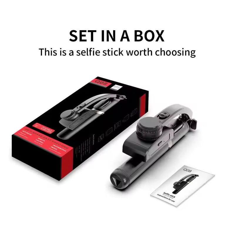 GimiLaxi Gimbal for iPhone - 200g Ultra-Lightweight Smart Anti-Shake Stabilizer with Integrated Tripod, 360° Rotation, and Bluetooth Remote
