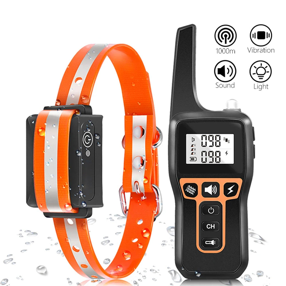 GivaxMi Dog Training Collar 3300ft Range IPX7 Waterproof Rechargeable 100 Levels Shock Vibration