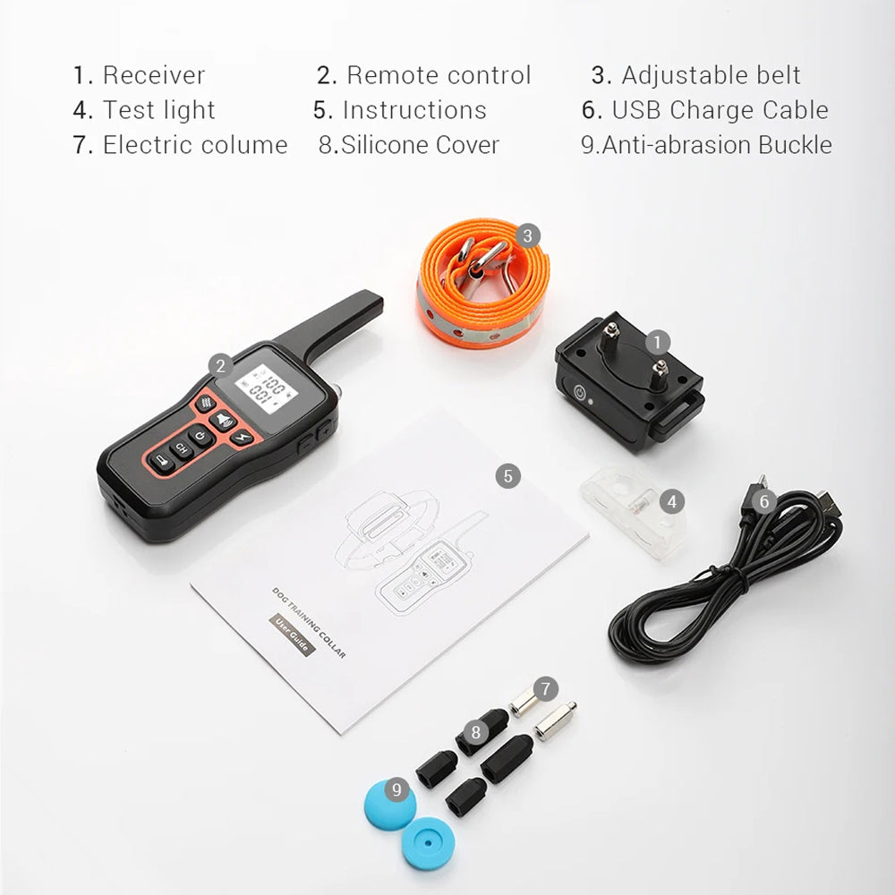 GivaxMi Dog Training Collar 3300ft Range IPX7 Waterproof Rechargeable 100 Levels Shock Vibration