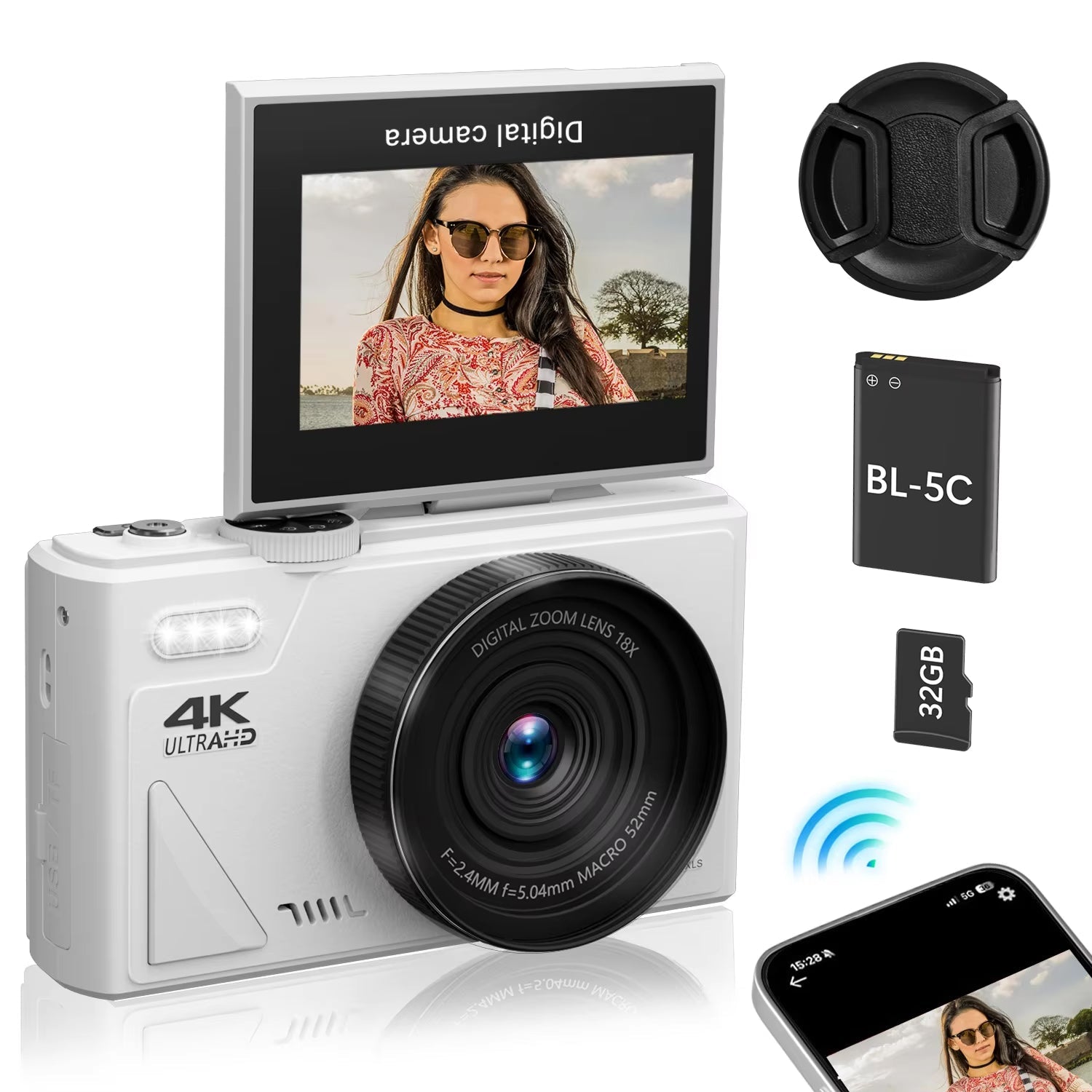 ShotRiso 64MP Digital Camera 4K 60FPS Vlogging Cam with 3