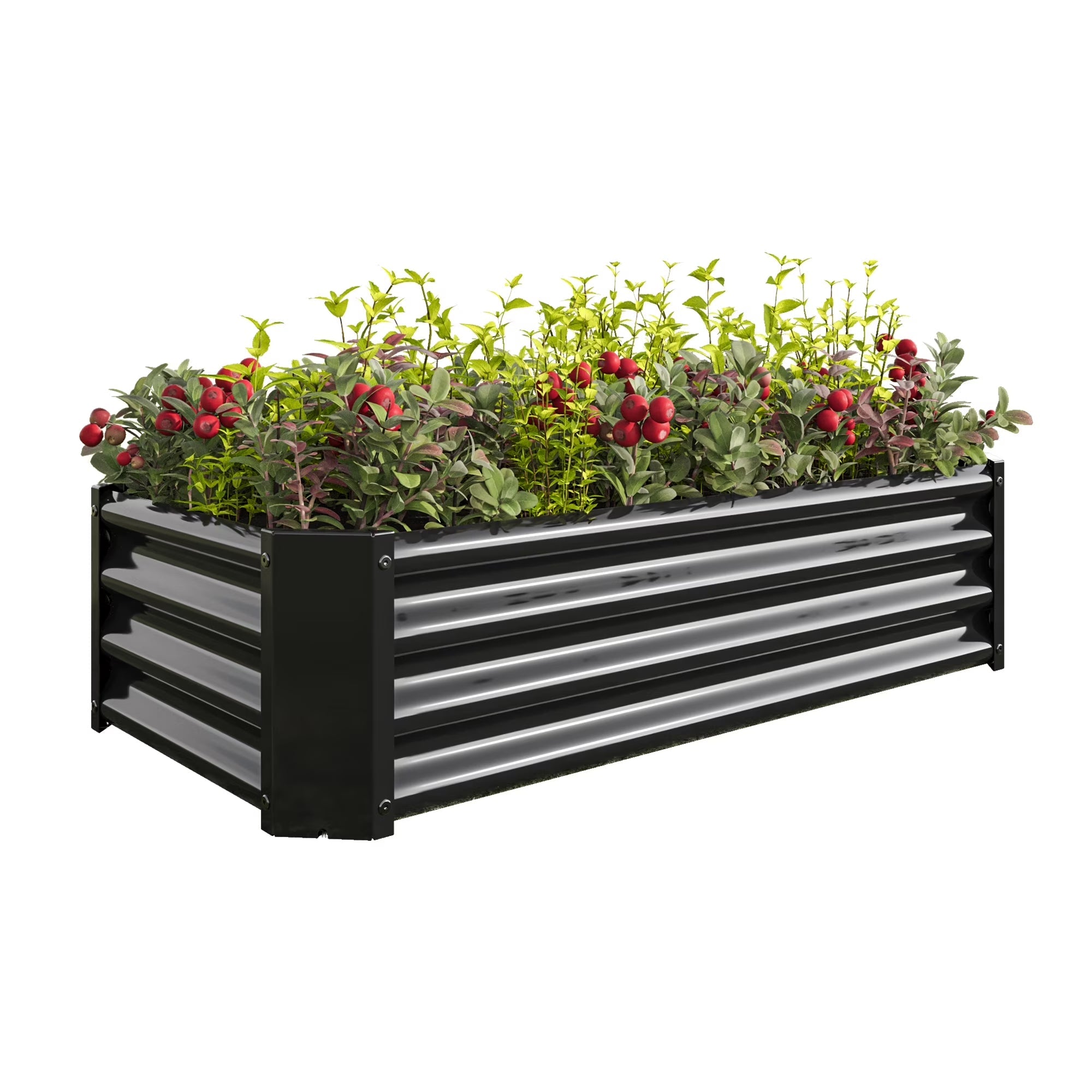 66 Galvanized Steel Raised Garden Bed Planter Box with Safety Edges