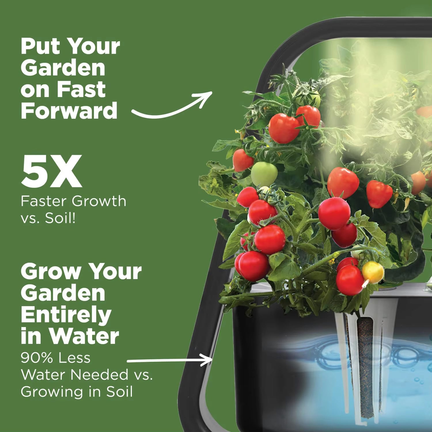 GreenKixa Indoor Hydroponic Garden - 15W Full Spectrum LED Grow Light, Silent Pump System with Adjustable Height for Herbs