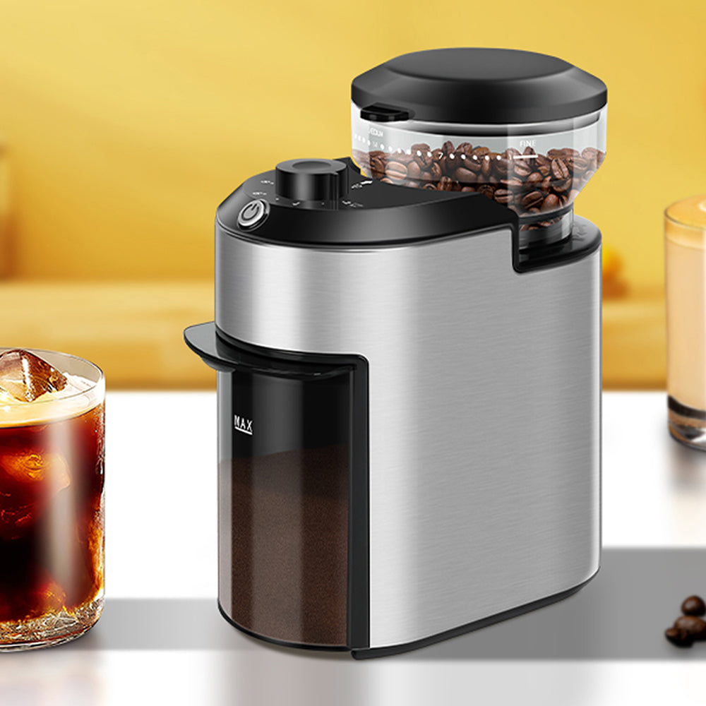 GrixFeni Precision Burr Coffee Grinder with 28 Grind Settings, Anti-Static Technology and 2–12 Cup Adjustable Capacity