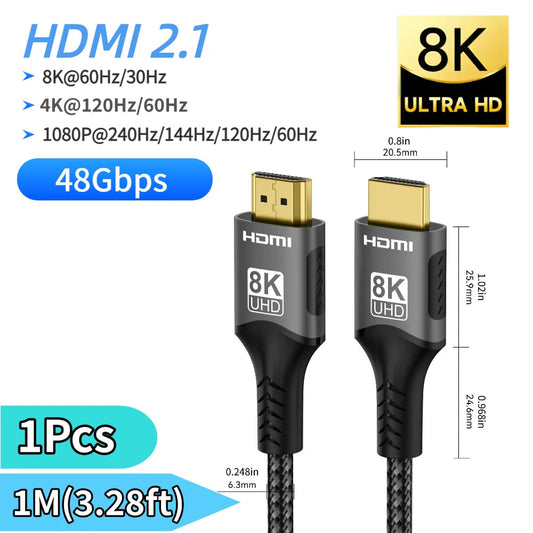 HimiBlixa 8K HDMI Cable Ultra High Speed 48Gbps